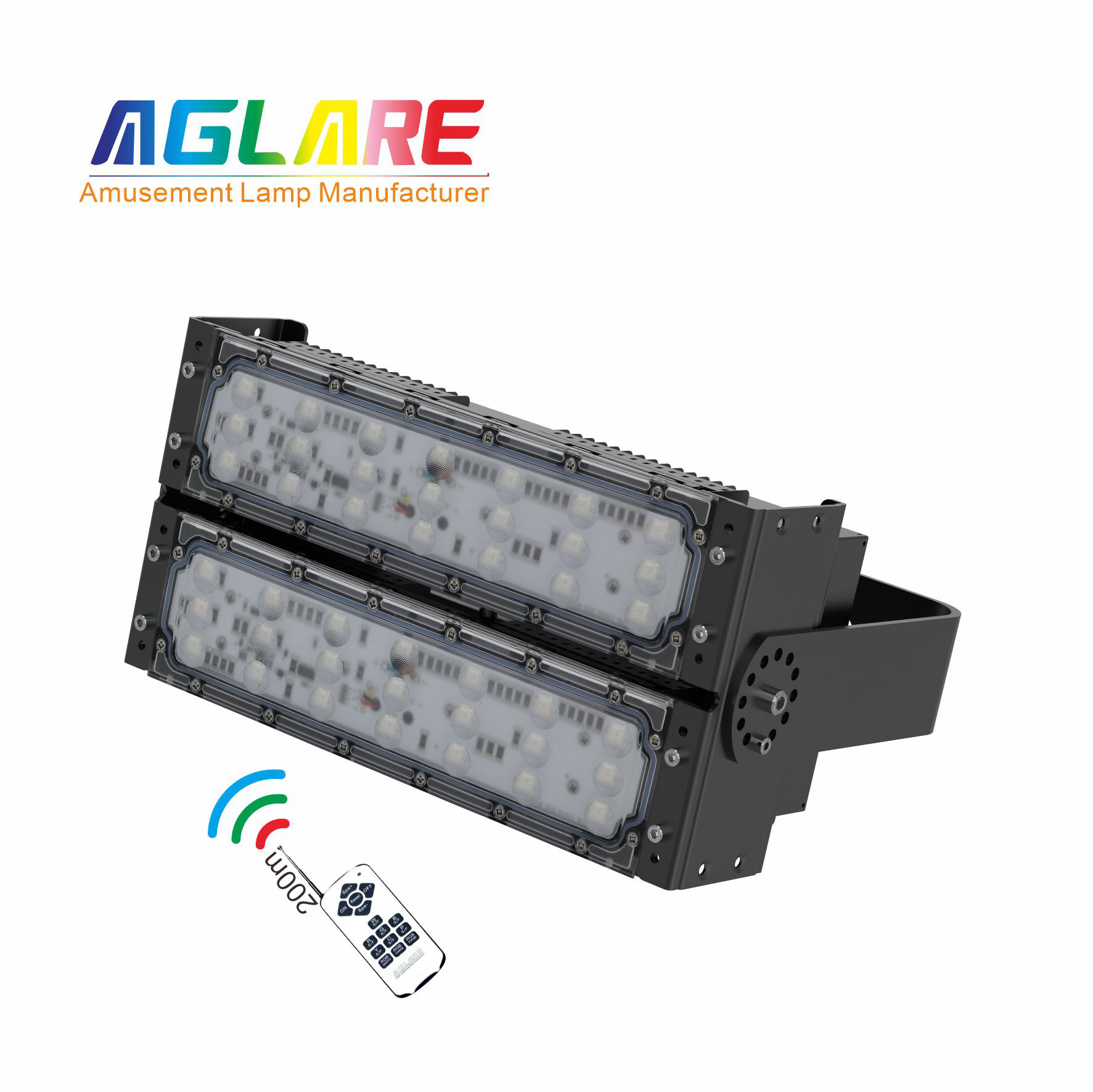 100W LED彩色泛光灯 RGB投光灯带？仄